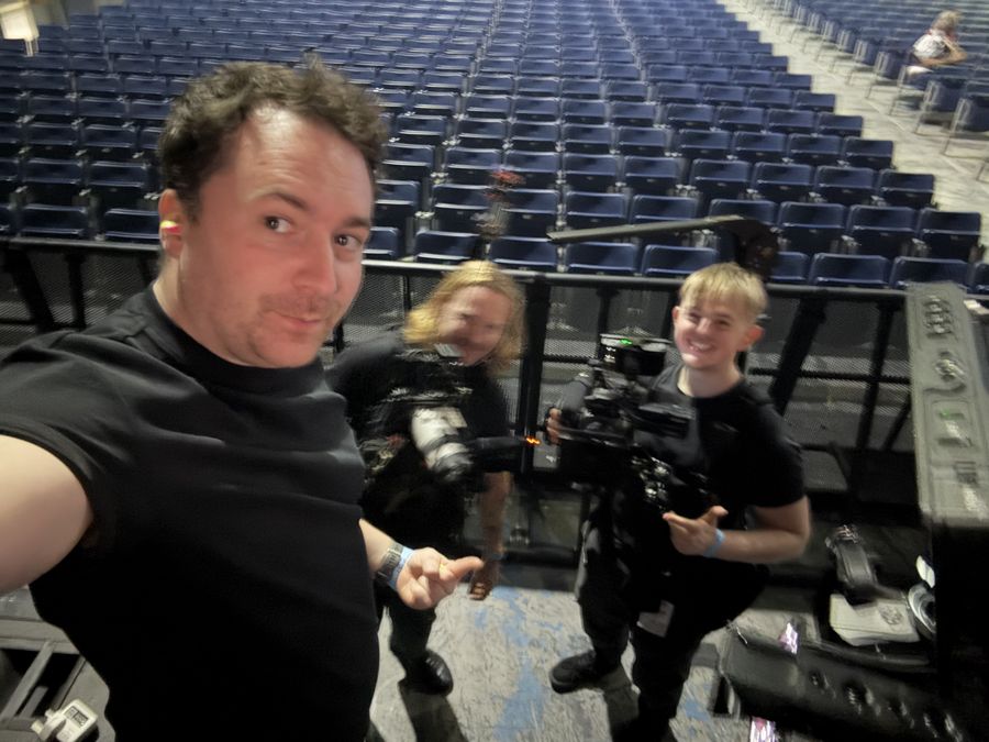 The stage camera crew - Dan, James and Joe